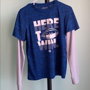 Blue/Grey Athletic Long Sleeve Tee